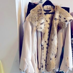 Ashley Stewart coat with cheetah print fur